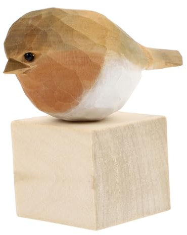IMIKEYA 2st Fetter Vogel-Ornament Feengartentier Vogeltischskulptur Decoraciones para Sala De Casa Geschnitzte Handbemalte Vogelfiguren Vogelmodell Der Vogel Hölzern Büro Der Baum