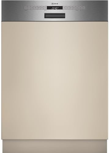 NEFF S145ECS06E, N 50, Smarter Geschirrspüler Teilintegriert, 60 cm, Besteckschublade, Spülmaschine Made in Germany, automatische Türöffnung, außerordentlich leise, Oberkorb höhenverstellbar, AquaStop
