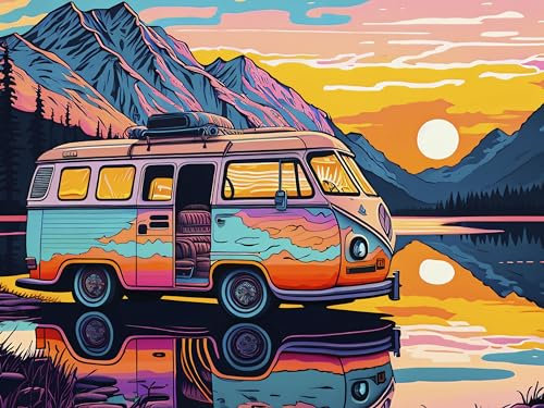 Ceaco - Leuchtet im Dunkeln, buntes Camping-Puzzle, 750 Teile