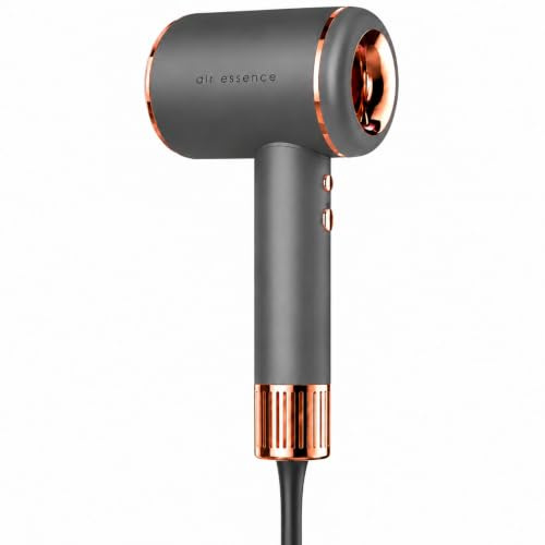 Air Essence MistralBlow iQ Ionic Haartrockner mit Diffusor, Gold Grau | Schnelles Trocknen, geräuscharmes Styling, starker Luftstrom, Haarpflege