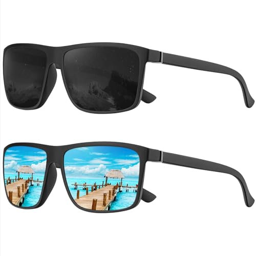 Perfectmiaoxuan Polarisierte Sonnenbrille Herren/Damen ; Vintage/Klassisch Brillengestell; UV400-HD-Pilotobjektive;Golf/Fahren/Angeln/Reisebrille/Outdoor-Sportarten Mode Sonnenbrille