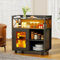 Lvifur Sideboard Wohnzimmer mit 360° drehbare Rollen,Kommode Holz mit 24 Farbige LED-Leuchten,Aufbewahrungsschrank Buffetschrank für Küche,Esszimmer