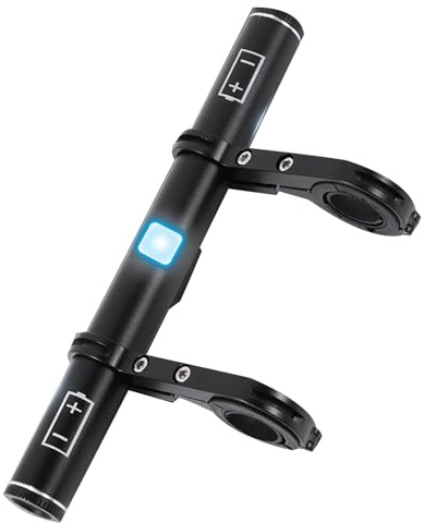Jkjhbhged Fahrradlenkerverlängerung, USB-Fahrradlenker-Verlängerung, Halterung für Fahrradtacho, GPS-Fahrradzubehör, Schwarz