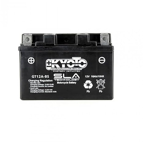 Batterie SLA Kyoto pour Moto Suzuki 650 Gladius 2009 à 2012 YT12A-BS / T12A-BS / 12V 10Ah Neuf