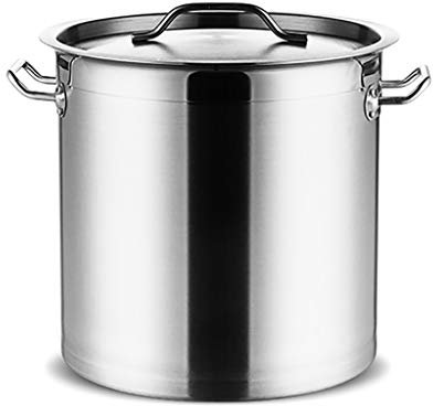 WJFLUCK Suppentopf Großer Suppentopf, Suppentopf aus Edelstahl, mit großem, dickem Boden, geeignet für alle Herdplatten, Silber (Farbe: Silber, Größe: 60 cm x 60 cm)