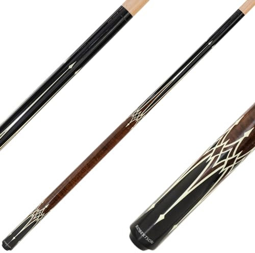 Robertson Pool Billard Queue Special Edition SE-1, 2 teiliger Billardqueue, Cue Länge 147 cm, 13 mm Profi Klebeleder, Edelstahl Schnellverschluss, kanadisches Ahornholz,braun,Spezialversiegelung