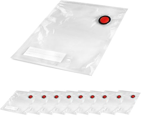 Lacor - 69695 - Bolsas Vacío Alimentos Smart, Vávula Especial para Vacío, Cierre Tipo Zip, Identificación para Anotar, Reutilizables, Aptas para Congelador y Frigorífico, BPA free, 10 Bolsas, 20x23 cm
