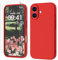 GOODVISH 3 IN 1 for iPhone 16 Case 6.1 inch, Upgraded Camera Protection, 2X HD Screen Protector, Liquid Silicone Anti-Scratch Shockproof Gel Rubber Anti-Fingerprint Phone Case Cover, Red