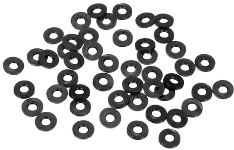 M METERXITY 100 Pcs Kit de Rondelles en Caoutchouc Noir Assorties, 5mm ID 11mm OD 1,6mm Épaisseur Rondelle Plate en Caoutchouc, Rondelles de Tuyau de Douche pour Vis/Robinets Ménagers