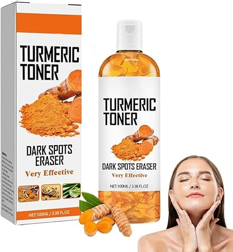 Turmeric Toner Dark Spot Eraser, Turmeric Toner Dark Spot Remover, Hydrating Moisturizing Facial Toner for Women, Dark Spot Corrector, Facial Serum for Women 100ml (1)