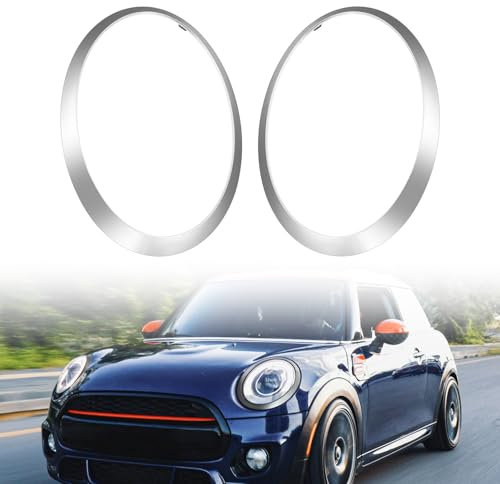 OJTOJT 1 Paar Mini Scheinwerfer Zierringe, Verkleidungsring, Zierring Mini Cooper F55 F56 F57 2014-2021, OEM 51137300631, 51137300632