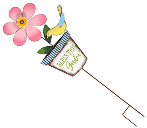 VICASKY Garten Dekoration Metall Drehbare Garten Höhe Perfektes Für Garten Und Außenbereich Mit Weißem Blumenstecker