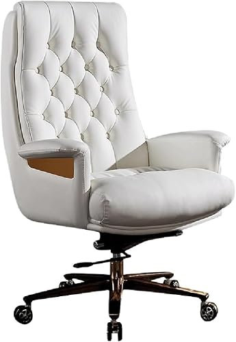 QUSYZD Chaise de Bureau en Cuir, mobilier Commercial, Base à roulettes, pour Ordinateur, D, comme indiqué,D-As Shown