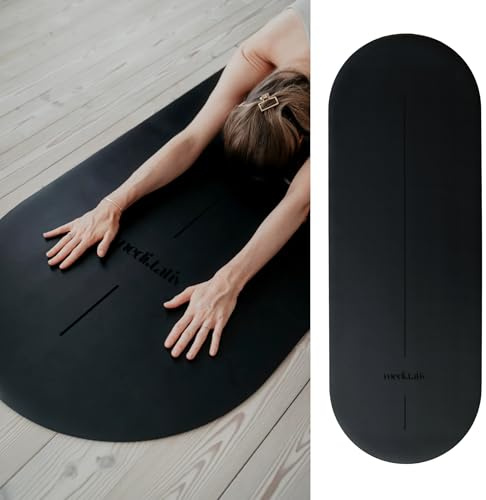 medi.tativ – Ovale Yogamatte & Pilatesmatte in Kapselform | 190×68×0,42 cm | Gelenkschonend & Rutschfest aus Naturkautschuk | inkl. Tragegurt | TÜV geprüft & REACH zertifiziert