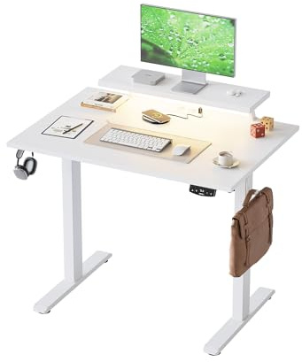 Klicelor Electric Standing Desk, Led & Plug, Movable Monitorstand, 100x60
