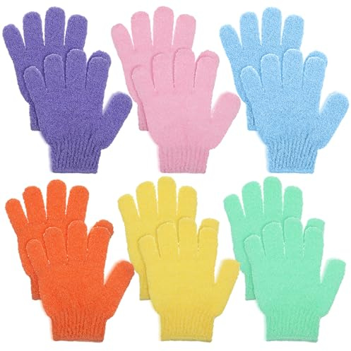 JJUNW 12 Stück Peelinghandschuh, Badehandschuhe Peeling Handschuhe Exfoliating Gloves Peeling Duschhandschuhe Körperschrubber Handschuh Für Körper Dusche Entferner Abgestorbene Haut Scrubber