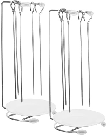FOMIYES Support Brochette en Acier Inoxydable Portable et Détachable Lot de 2 Sets de Sets pour Barbecue Suspendu en Extérieur Plateau Récupérateur