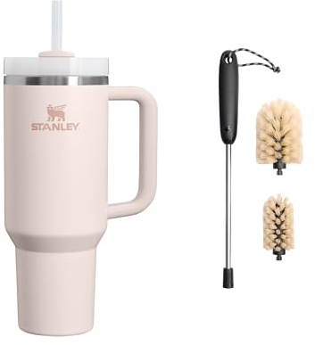 Stanley 1913 Quencher H2.0 FlowState Tumbler 1.2L - Rose Quartz | Termo Mantiene el Frío 11 Horas - Bebida Helada Hasta 48 Horas - Incluye Cepillo de Limpieza