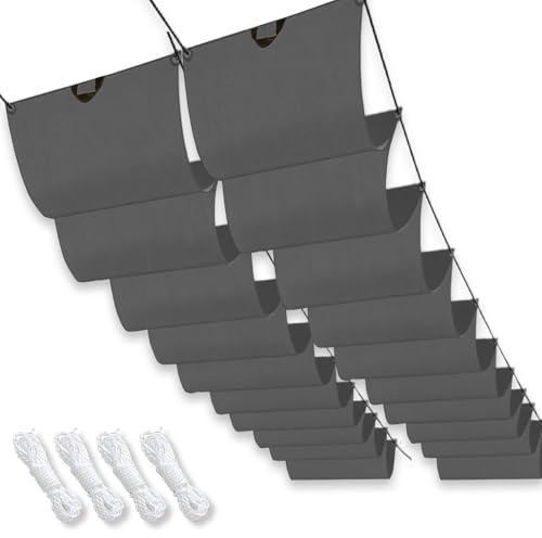 Telo Ombreggiante Esterno 4 x 5 m Impermeabile, Protezione UV Crema Solare, Antivento, Retrattile, Esterno Impermeabile Tenda per Pergola Gazebo con Occhielli, Grigio Scuro