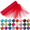 Trimming Shop Organza-Rolle, 25 m x 29 cm, schneetransparenter Glitzerstoff, Elegantes Dekotuch für Stuhlschleife, Tischläufer, Hochzeitslocation, Partydekoration, #Rot