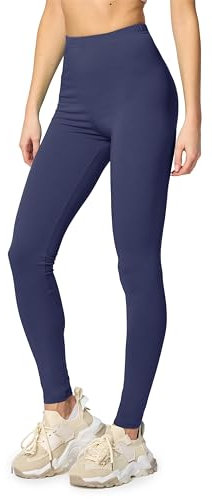 Merry Style Leggings Damen Baumwolle für das ganze Jahr Bequeme Leggings Blickdicht Damen Ideal für Yoga Sport Gym und Freizeit MS10-198 (Dunkelblau, XL)