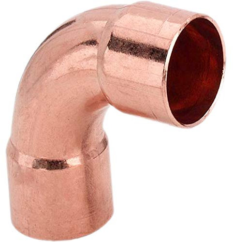 MegaHaustechnik Löt Fitting 5002a Bogen 90° Grad für Kupfer Rohr Außendurchmesser 35mm i-i 2 Muffen Anschlüsse zum Löten Trinkwasser geeignet Kupplung Verbinder Heizung Sanitär Wasser Winkel