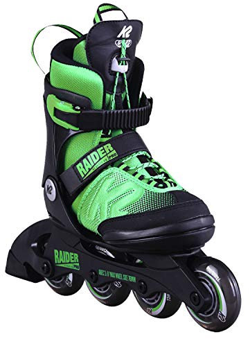K2 Unisex-Kinder Raider Pro Pack Skateboardschuhe, Schwarz (Black/Green 001)