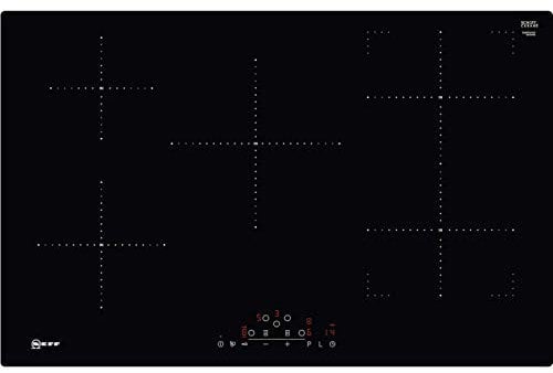 NEFF N70 T48FD23X2 Induction Hob with 5 burner zones, Touch Control, Combi Induction, Power Move - just slide your pan to control the temperature, Black, 80cm Wide