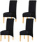 KELUINA Feste Gewebe-Ausdehnung XL-Stuhlhussen der hohen Rückseite für Esszimmer, Spandex-große Esszimmerstuhl-Schonbezüge für Hauptlebensrestaurant-Hotel (Black,Set of 4)