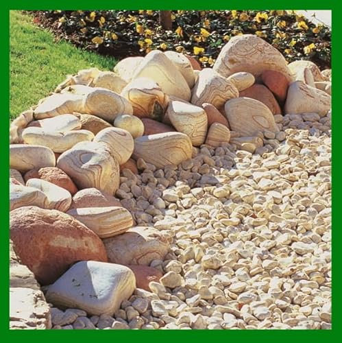 Decomadeinitaly Kieselsteine für den Garten, gelb, Mori Größe 60/100 Sack (25 kg), Steingarten für den Garten, Kieselsteine für den Garten