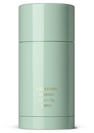 Corpus Natural Deodorant Stick - Cedar Flora - Premium Plant-Based Deodorant for Women & Men - Aluminium-Free Cruelty-Free & Vegan - Gel-Based Formula - Long-Lasting Protection - No White Marks 75g