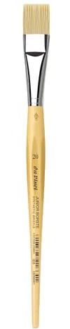 da Vinci, JUNIOR BORSTE SYNTHETICS, Series 329, Flat, elastic gold-coloured synthetic fibres, gouache, tempera, for paper & cardboard, hobby, school, made in Germany, size 20