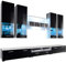 MB Muebles Bonitos, Ensemble de Meubles de Salon Arlesa avec Meuble TV, Design Modulaire Moderne, Lumière LED, Couleur Blanc et Noir, Longueur 300 cm