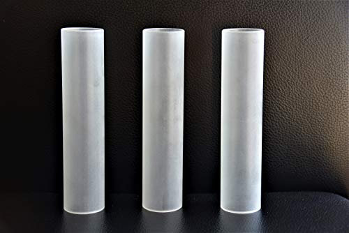 3 Stück hochwertige offene Glasyzlinder Ø außen ca. 30 x 132 mm, außen fein mattiert, Enden gefast