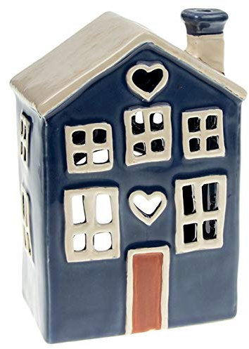 Village Pottery Teelichthalter Herz Navy