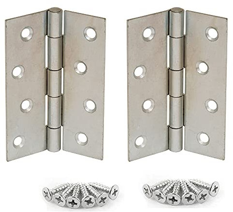 Door Hinges 4 Inch Folding Ball Bearing Cabinet Butt Hinge Connectors for Internal External Doors,Residential and Commercial Buildings-2 Pack
