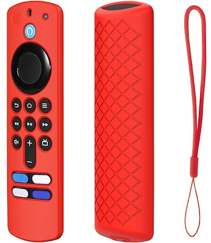 USTIYA Case for Amazon Fire TV Stick 4K MAX 2021 Voice Remote Control Alexa Case Silicone Remote Protection Cover Protector (Red)
