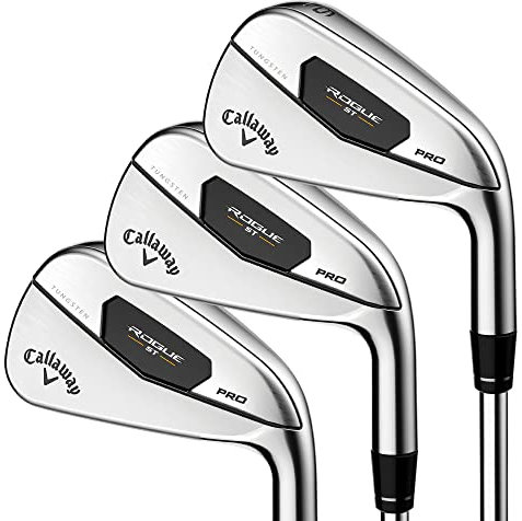 Callaway Golf Rogue ST Pro Iron Set (Right Hand, Graphite Shaft, Stiff Flex, 4 Iron - PW, Set of 7 Clubs)