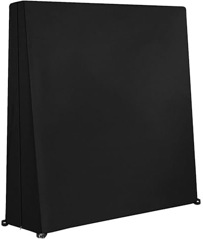 Dokon Copertura per Tavolo da Ping Pong Impermeabile, Tessuto Oxford 420D, Antivento, Anti-UV Copertura Tavolo Ping Pong con Cerniera per Esterno e Interno (165x70x185cm) - Nero