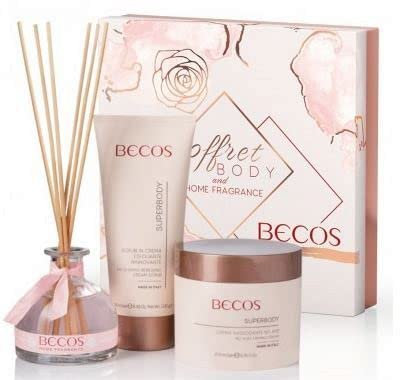 Becos Kit coffret Body and home fragrance 3 Prodotti Crema Corpo Rassodante No-Age + Scrub Crema Esfoliante Corpo + Profumatore d'ambiente