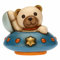 THUN - Teddy Astronauta auf Navicella, Medium Version - Leben, Symbole, Gastgeschenke für die Taufe - handbemalte Keramik - 4,4 x 4,4 x 7 cm h