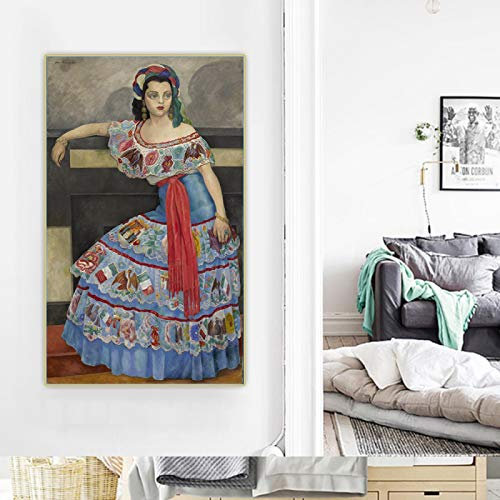 Home Decor Art Wandbild von Diego RiveraPorträt von Matilde PalouLeinwand-Ölgemälde-Druck Poster für moderne Büroflur 80 x 120 cm rahmenlos