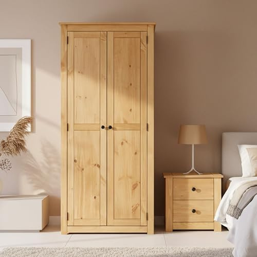 IDIMEX Armoire Cancun penderie avec 1 étagère derrière 2 Portes battantes, en pin Massif Finition teintée/cirée