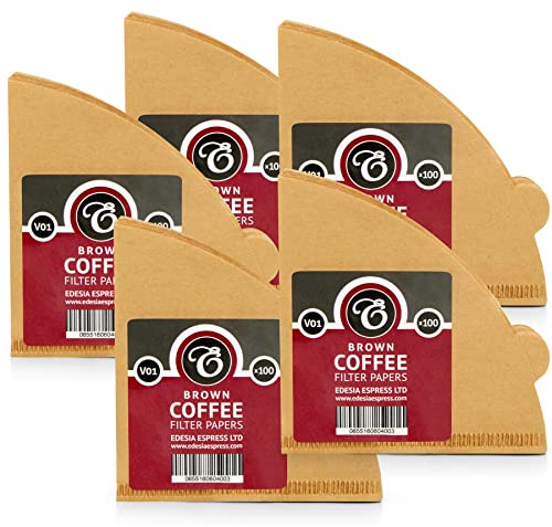 500 Size V01 Brown Coffee Filter Papers, Compatible with Size 01 by EDESIA ESPRESS
