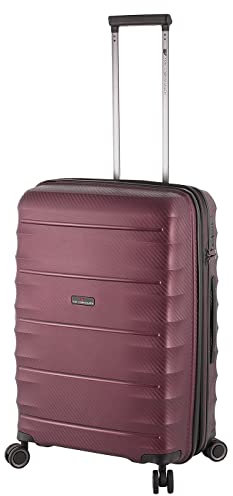 Von Cronshagen Reisetrolley Balto | Stabiler Hartschalen Koffer in verschiedenen Größen | 4 leichtlaufende Doppelrollen | 3-stelliges TSA-Zahlenschloss (Merlot, M - mittlerer Koffer 65cm)