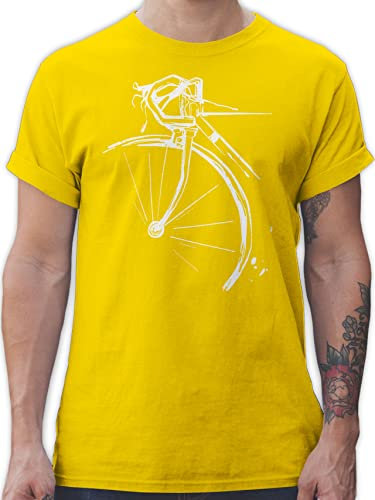 T-Shirt Herren - Bekleidung Radsport - Fahrrad Rennrad - M - Gelb - Tshirt für Mann Shirt Cycle t Shirts männer fahrradgeschenke Kurzarm Fahrrad- t-schirt Radfahrer Geschenk t-Shirts Bike Fun