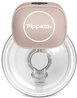 Pippeta - Wearable Breast Pump, Hands-Free Design with 12 Adjustable Suction Modes & Auto Timer - 180ml Capacity - Free from BPA, PVC, Lead & Phthalates - Ash Rose