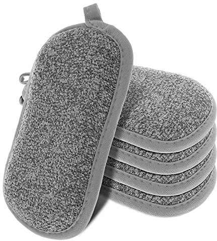Sibba Sponges Scrub Dish Scrubber Kitchen 5 Pieces Soft Non Scratch Washing Clean Pack Cleaning Scouring Dishwashing Scrubbers Pad Supplies Bath Showers Detailing Brush