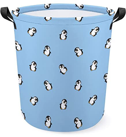 Niedlicher Pinguin-Wäschekorb, Wäschekorb, faltbarer Aufbewahrungskorb, Kleiderkörbe, Kinderzimmer für Zuhause, Büro, Wohnheim