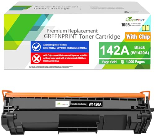 142A W1420A ( mit Chip ) Kompatible Tonerpatrone 1000 Seiten Standardkapazität schwarz für H P Laserjet Drucker M110 M110W M139 M140 M140W, Kann nicht auf H P+ Drucker verwendet werden（Mit e Modell）